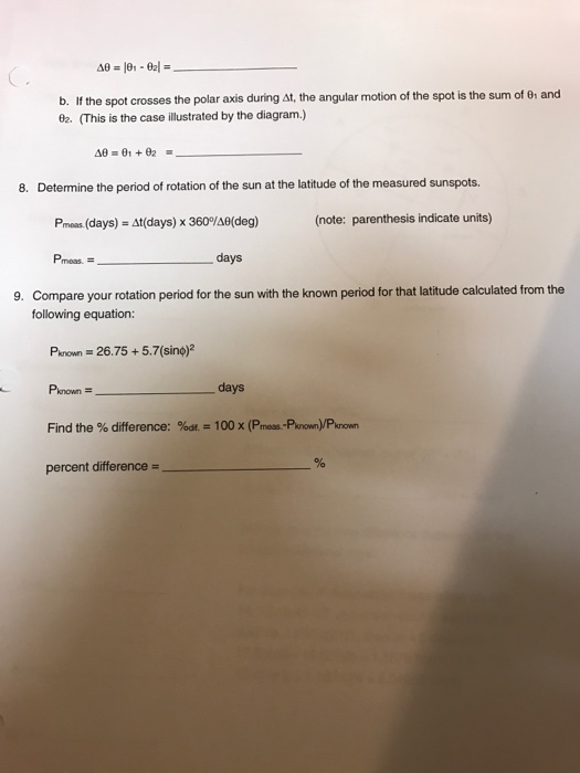 Solved ROTATION OF THE SUN LAB Stronomy 1020 Worksheet Lab | Chegg.com