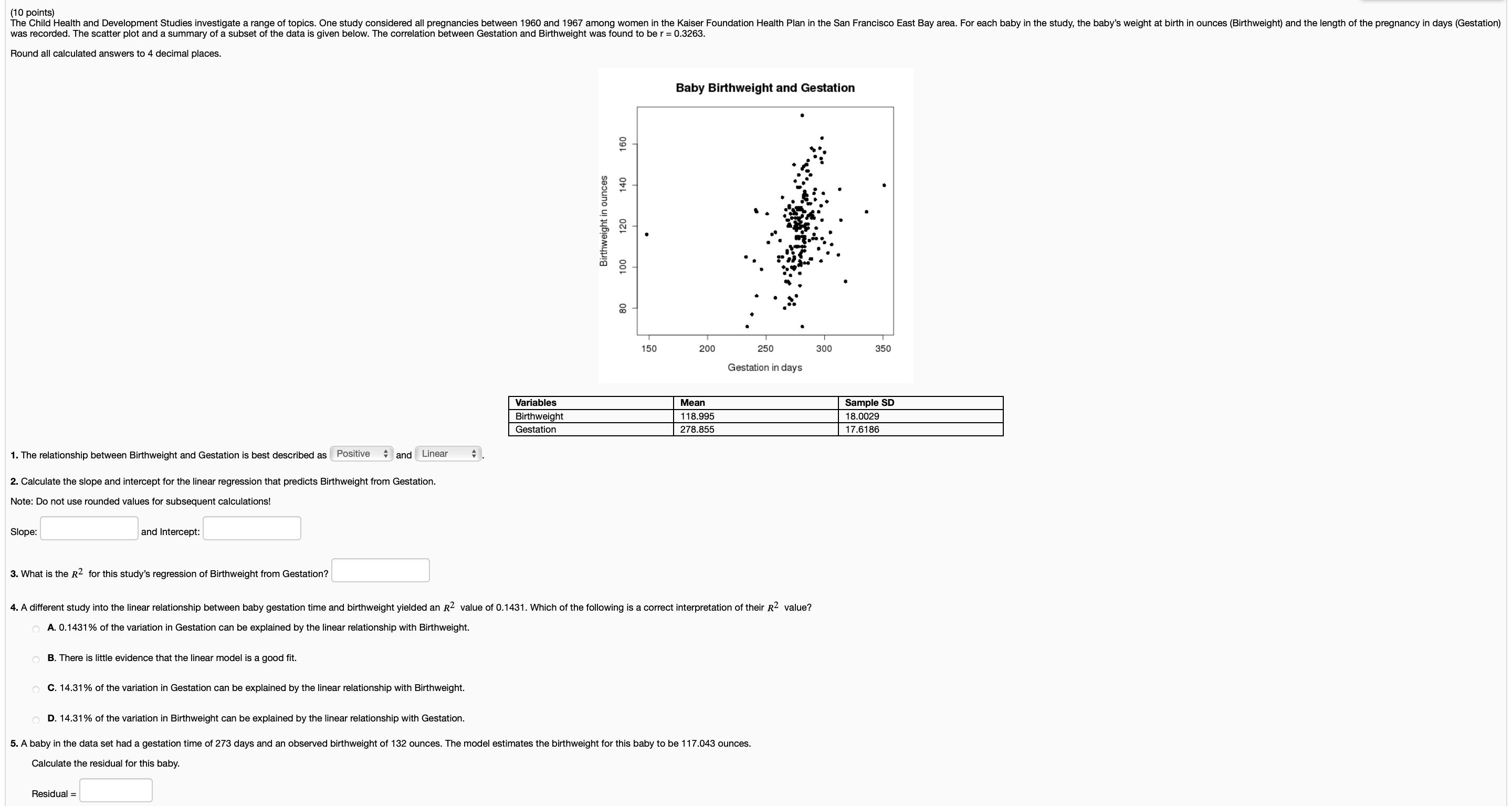 Solved (10 points) The Child Health and Development Studies