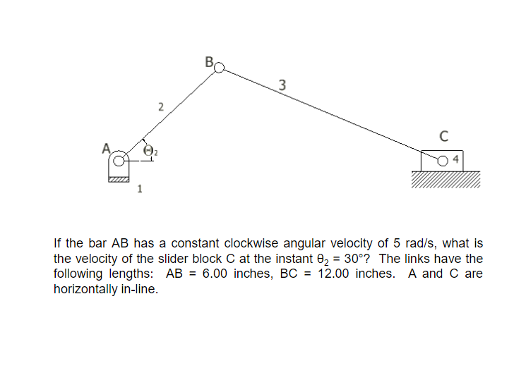 Solved Во 3 2 с A 1 If the bar AB has a constant clockwise | Chegg.com