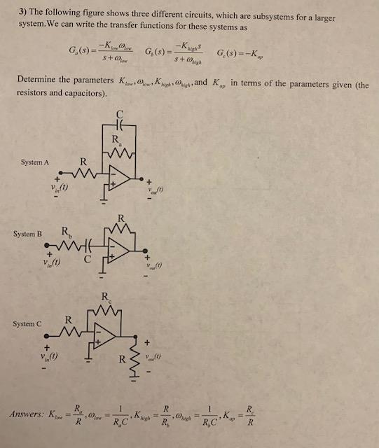 Solved 3) The following figure shows three different | Chegg.com