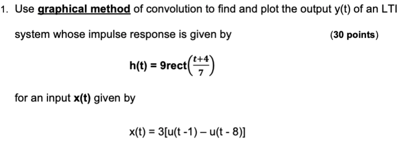 Solved 1. Use graphical method of convolution to find and | Chegg.com
