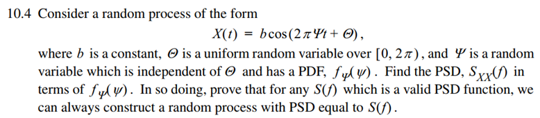 Solved 10.4 Consider a random process of the form | Chegg.com