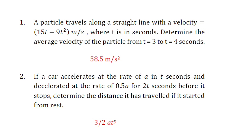 Solved 1. A Particle Travels Along A Straight Line With A | Chegg.com