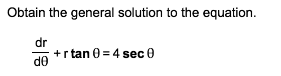 Solved Obtain The General Solution To The Equation Dr Chegg Solved Obtain The General Solution To The Equation Dr Chegg