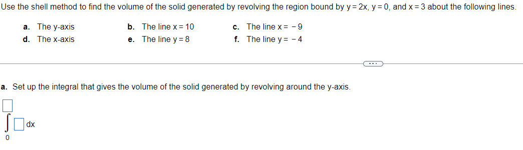 Solved Use the shell method to find the volume of the solid | Chegg.com