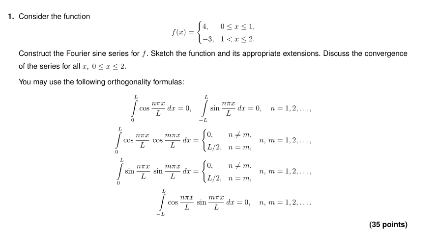 Solved 1403-4 1. Consider the function 14, 0 | Chegg.com