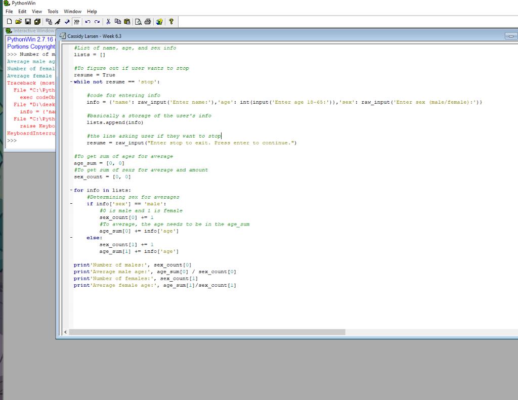Solved I need help with this python work: 