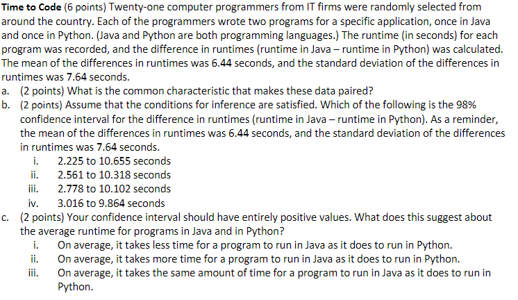 Solved Time to Code (6 points) Twenty-one computer | Chegg.com