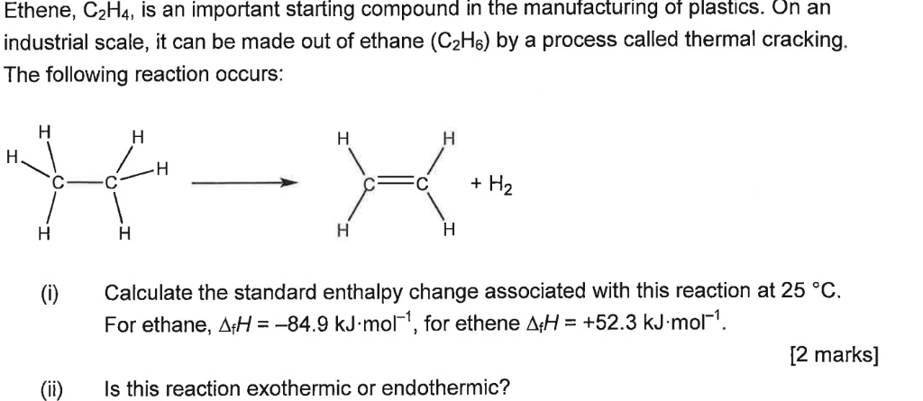 Solved Ethene C2H4 is an important starting compound in Chegg