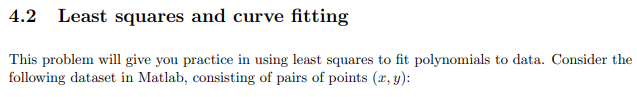 Solved 4.2 Least squares and curve fitting This problem will | Chegg.com