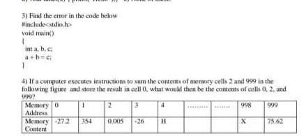 Solved 3) Find the error in the code below #include vold | Chegg.com