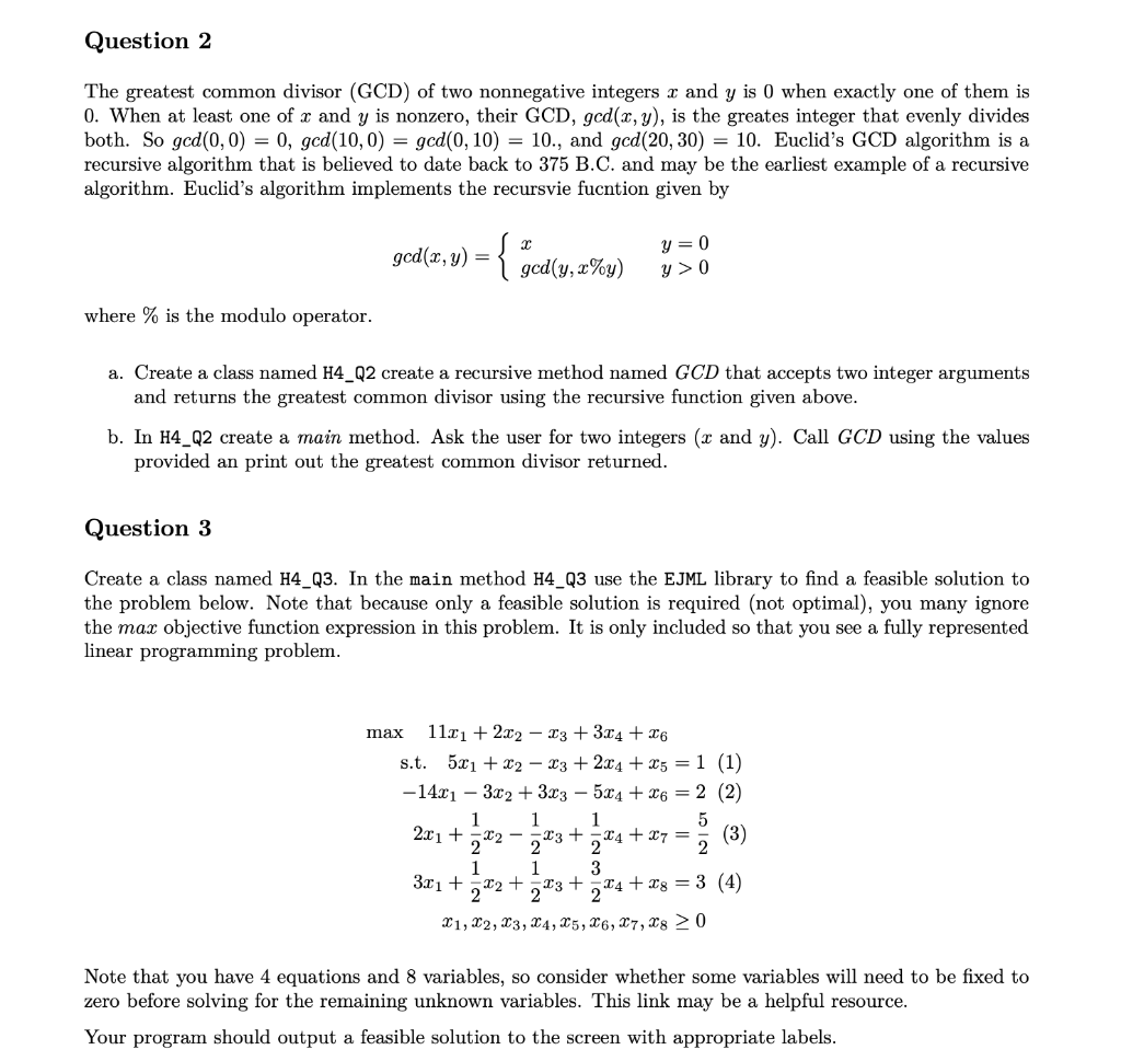 Question 1 Consider The Following Optimization Pro Chegg Com