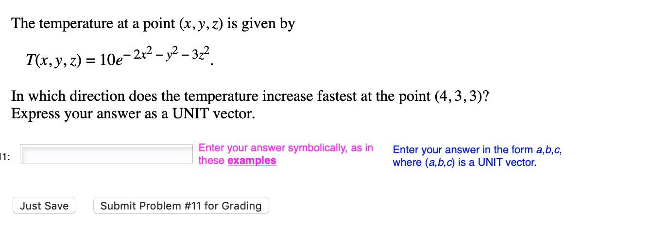 Solved The temperature at a point (x,y,z) is given by . T(x, | Chegg.com