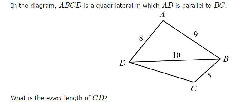 Solved In the diagram, ABCD is a quadrilateral in which AD | Chegg.com