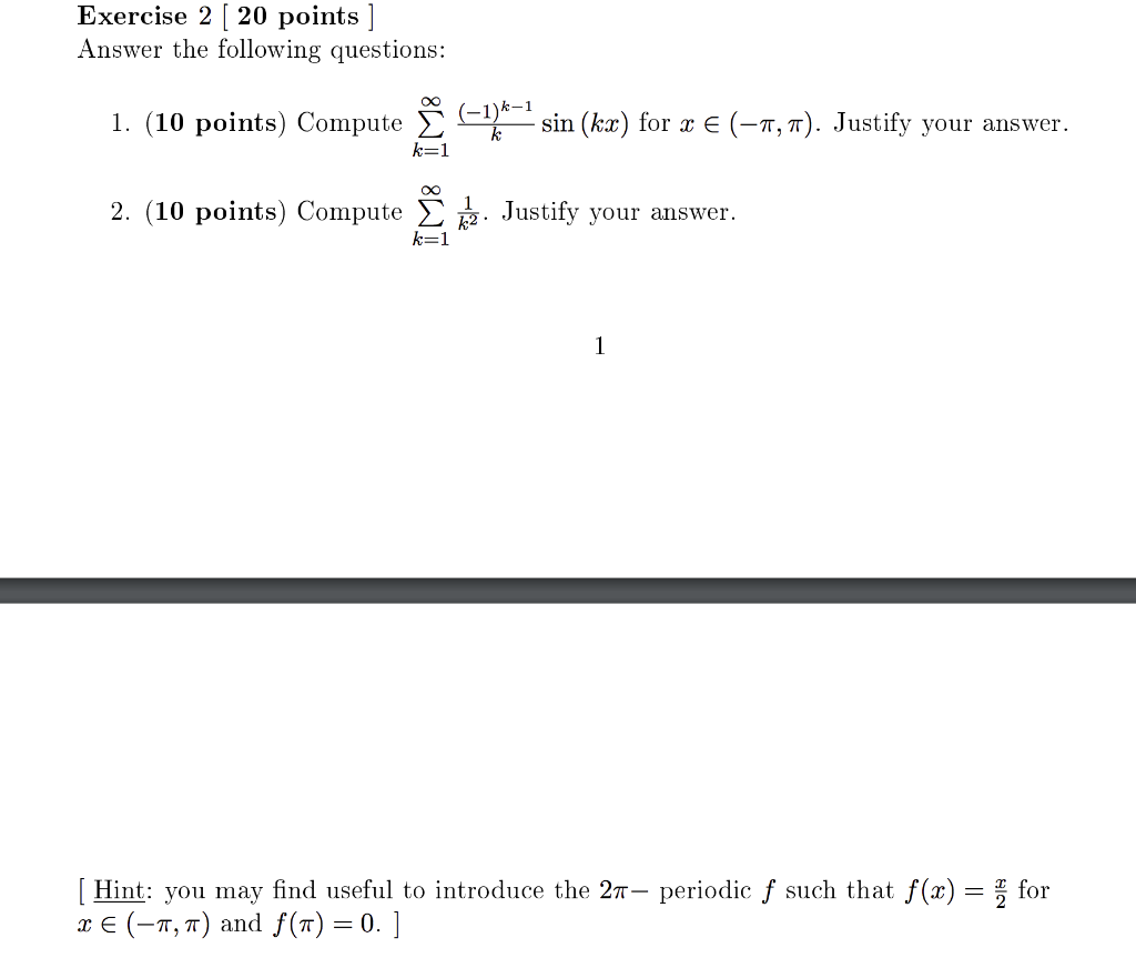 Solved Exercise 2 ( 20 points ] Answer the following | Chegg.com
