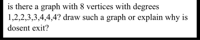Solved is there a graph with 8 vertices with degrees | Chegg.com