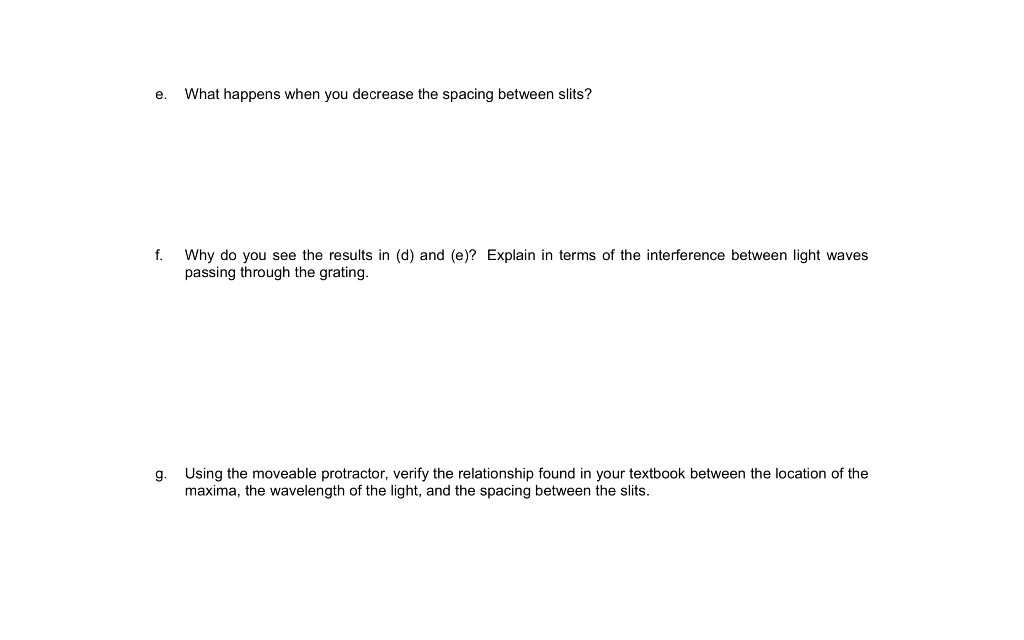 Solved Worksheet for Exploration : Diffraction Grating Solved Worksheet for Exploration : Diffraction Grating