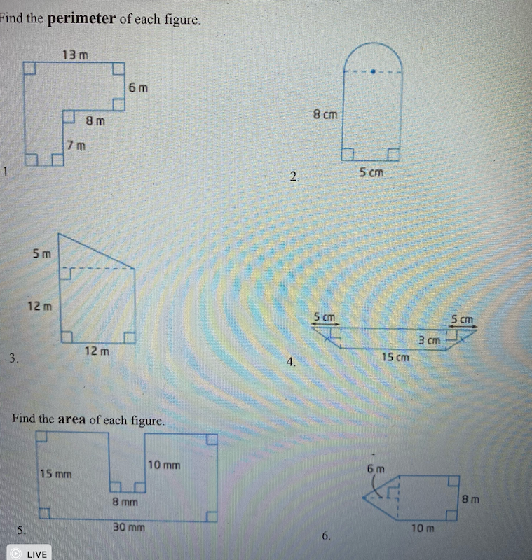 Solved Find the area and perimeter of each composite figure.