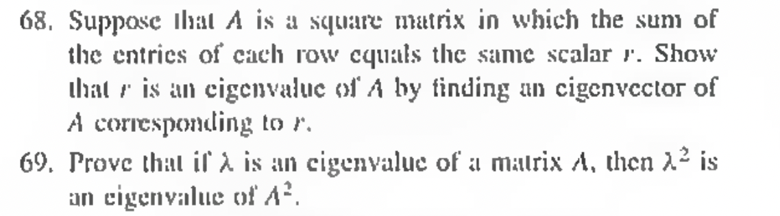 Solved 68. Suppose that A is a square matrix in which the | Chegg.com