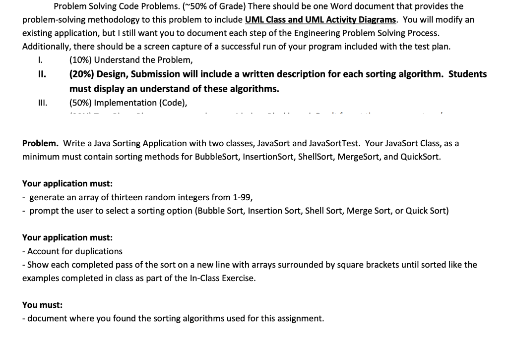 Problem Solving Code Problems. (~50% of Grade) There | Chegg.com