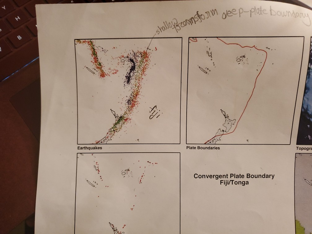 Solved . ha Topography Plate Boundaries Earthquakes | Chegg.com