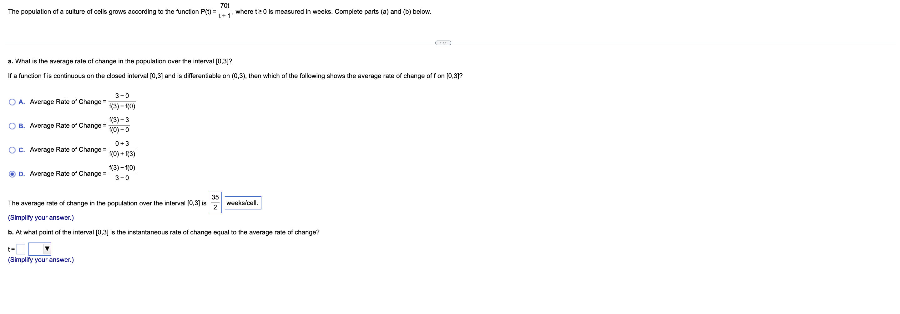 average rate of change on closed interval