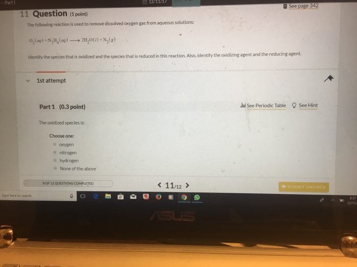 Solved Part I 12171 11 Question (1 point) The following | Chegg.com