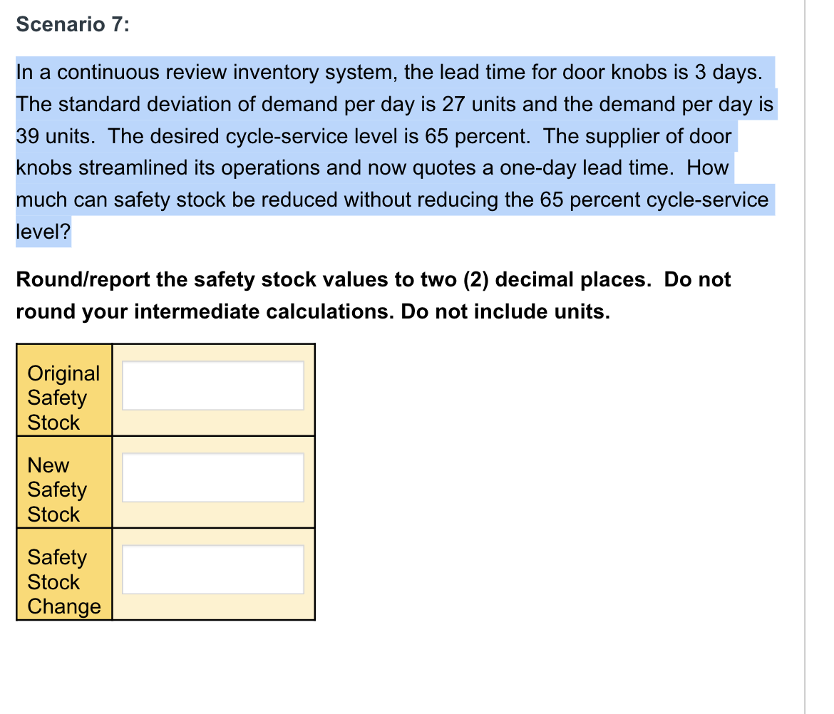 Solved In a continuous review inventory system, the lead | Chegg.com