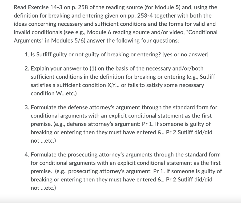 Read Exercise 14 3 On P 258 Of The Reading Source Chegg Com