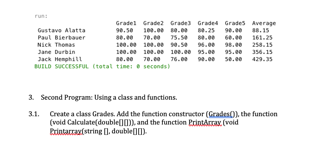 Solved 2.1. Create an application that calculates the grades | Chegg.com