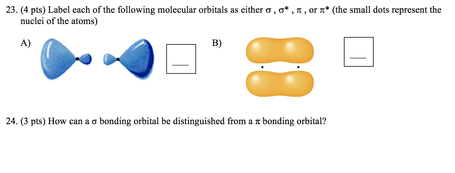 Solved 23. (4 pts) Label each of the following molecular | Chegg.com