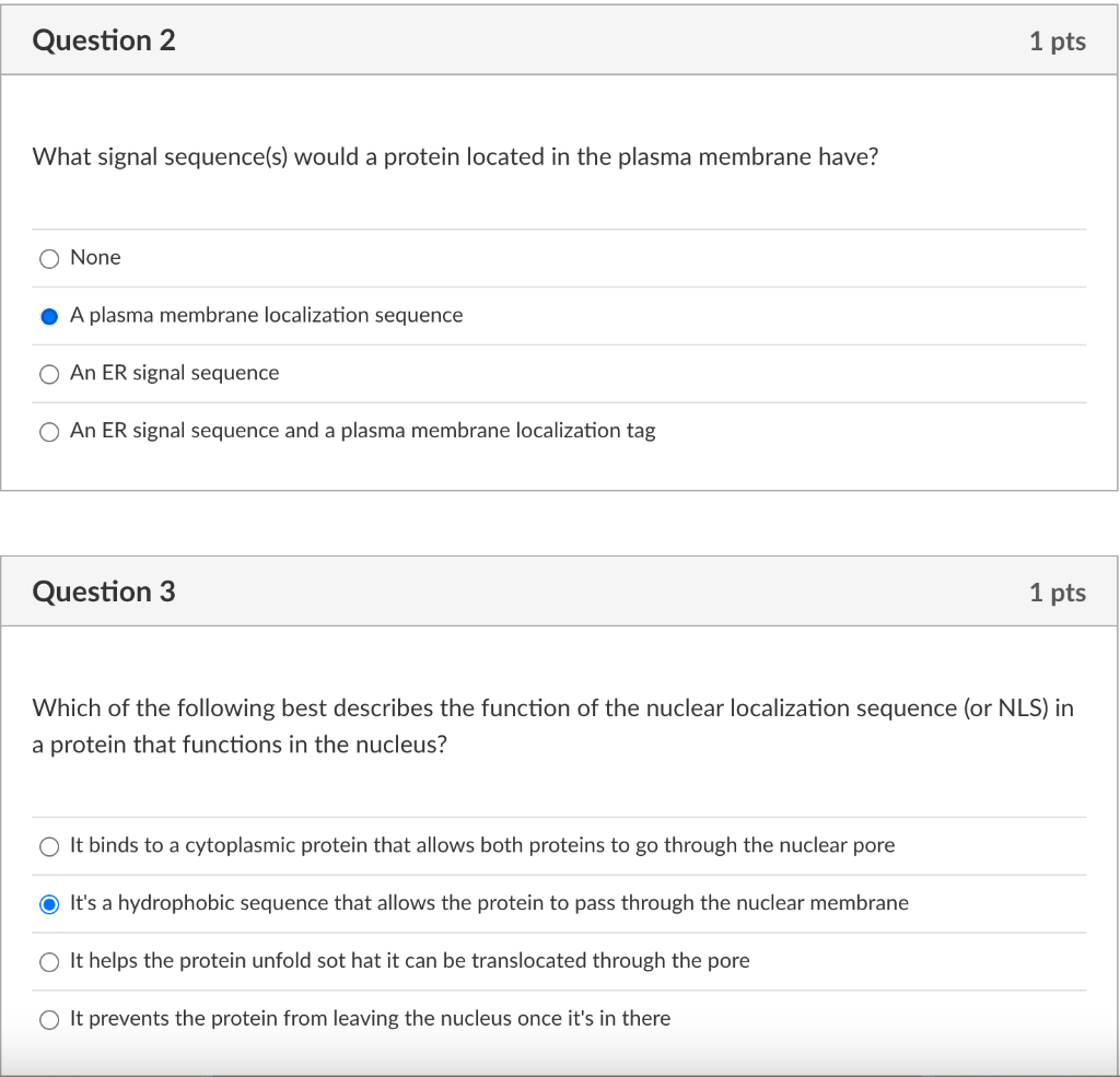 What signal sequence(s) would a protein located in | Chegg.com