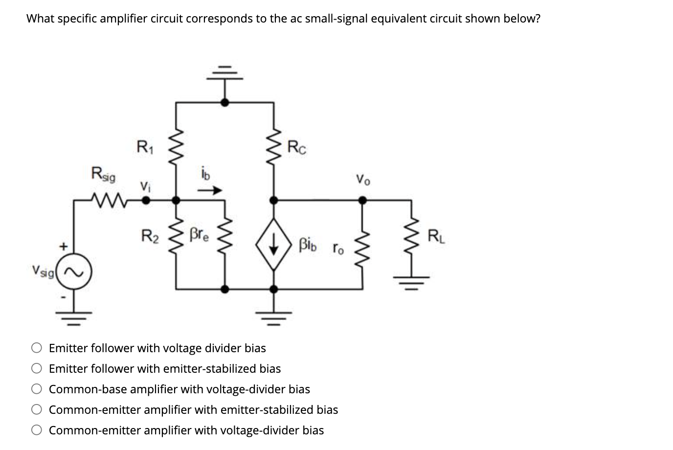Solved What specific amplifier circuit corresponds to the ac