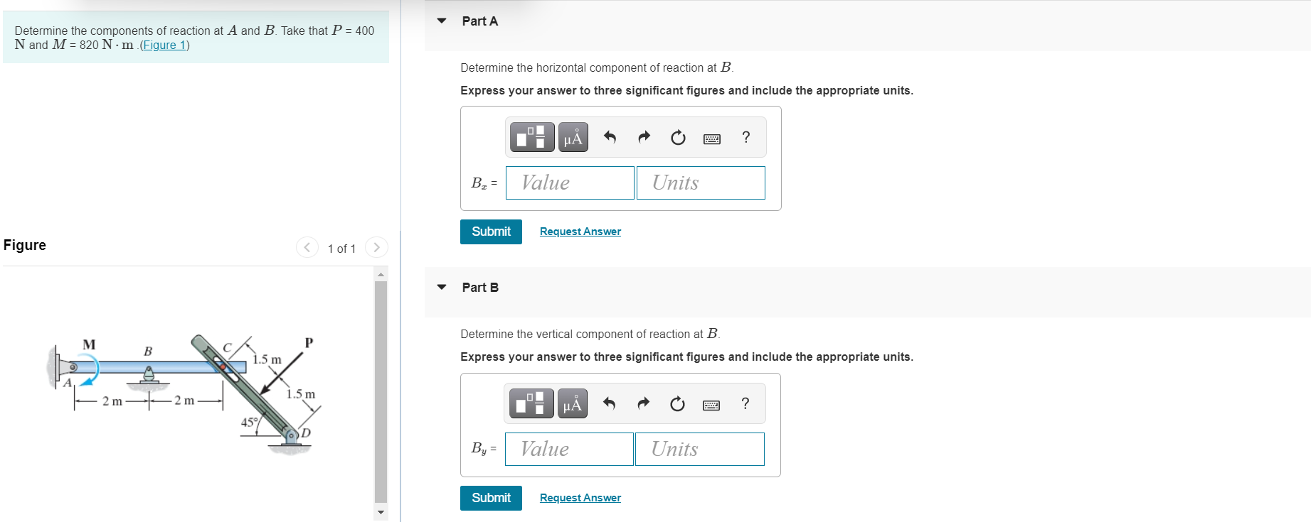 Solved Part A) Determine the horizontal component of | Chegg.com
