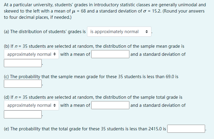 Solved At a particular university, students' grades in | Chegg.com