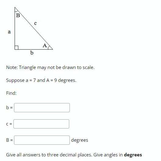 Solved B A а Α) B Note: Triangle May Not Be Drawn To Scale. | Chegg.com