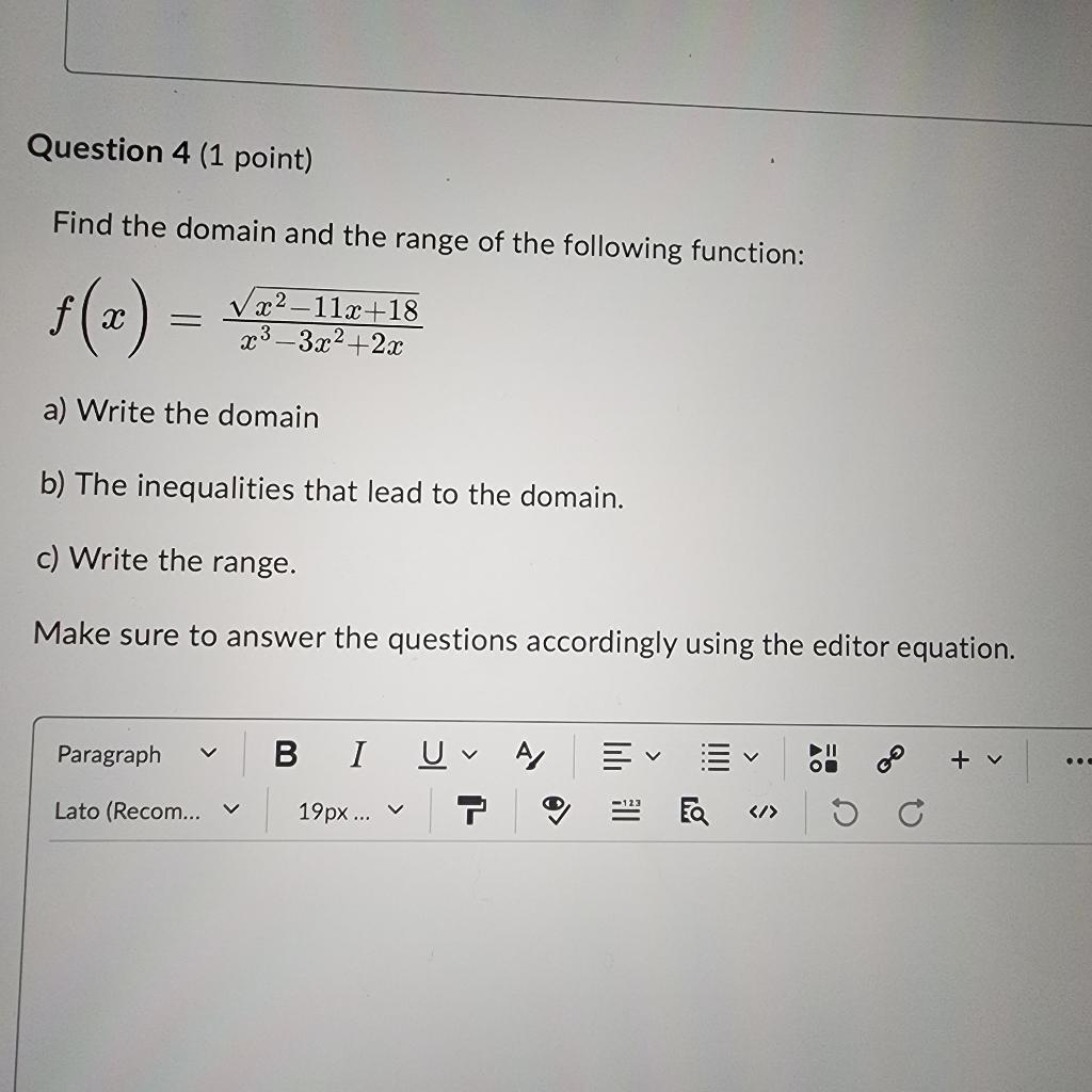 Solved Find the domain and the range of the following | Chegg.com