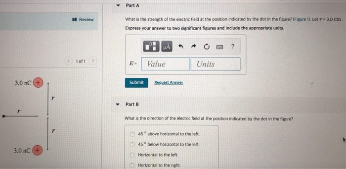 Solved Part A What is the strength of the electric field at | Chegg.com