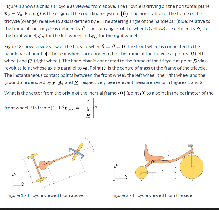 Figure 1 shows a child's tricycle as viewed from | Chegg.com