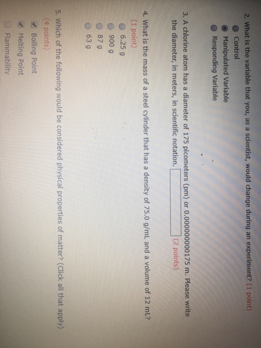 Solved 2. What is the variable that you, as a scientist, | Chegg.com