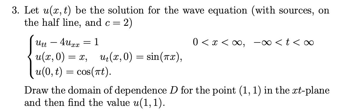 Solved Let u(x,t) ﻿be the solution for the wave equation | Chegg.com