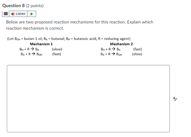 Solved Below Are Two Proposed Reaction Mechanisms For This | Chegg.com