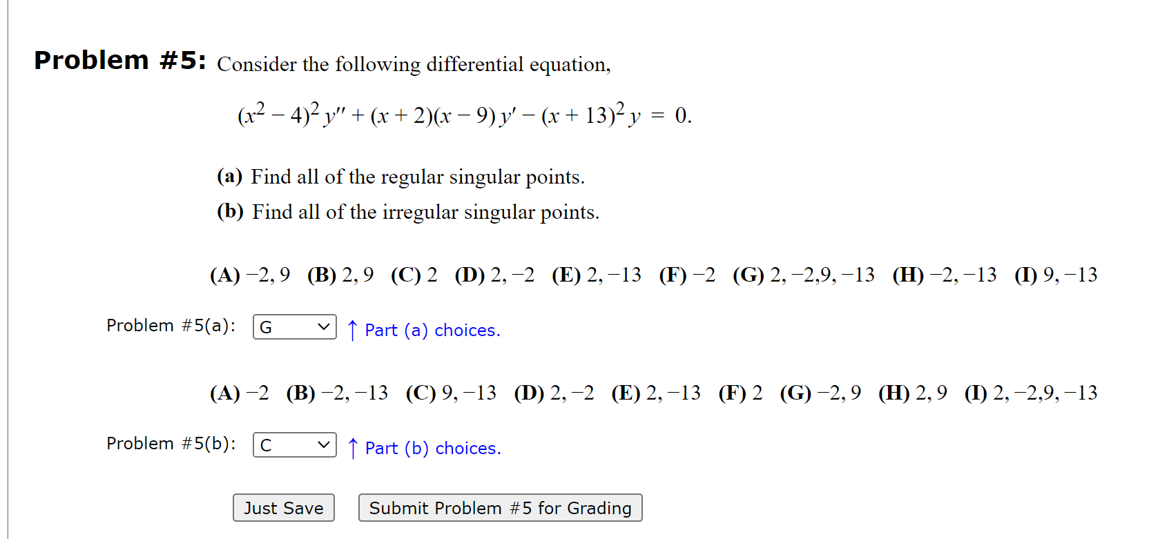 Solved Problem #5: Consider The Following Differential | Chegg.com