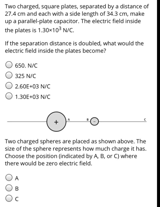 Solved Two Charged, Square Plates, Separated By A Distance | Chegg.com