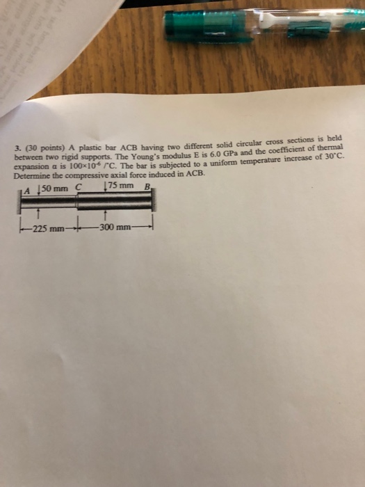 Solved ACB having two different solid circular cross