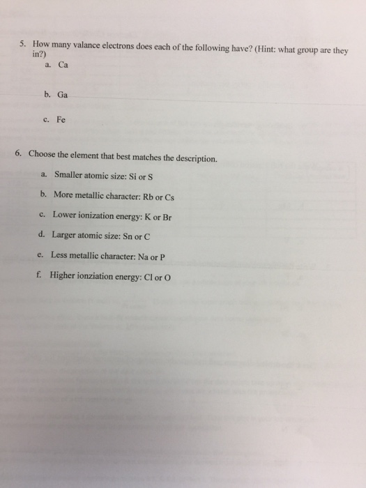 experiment 10 electron configurations of atoms and ions answers