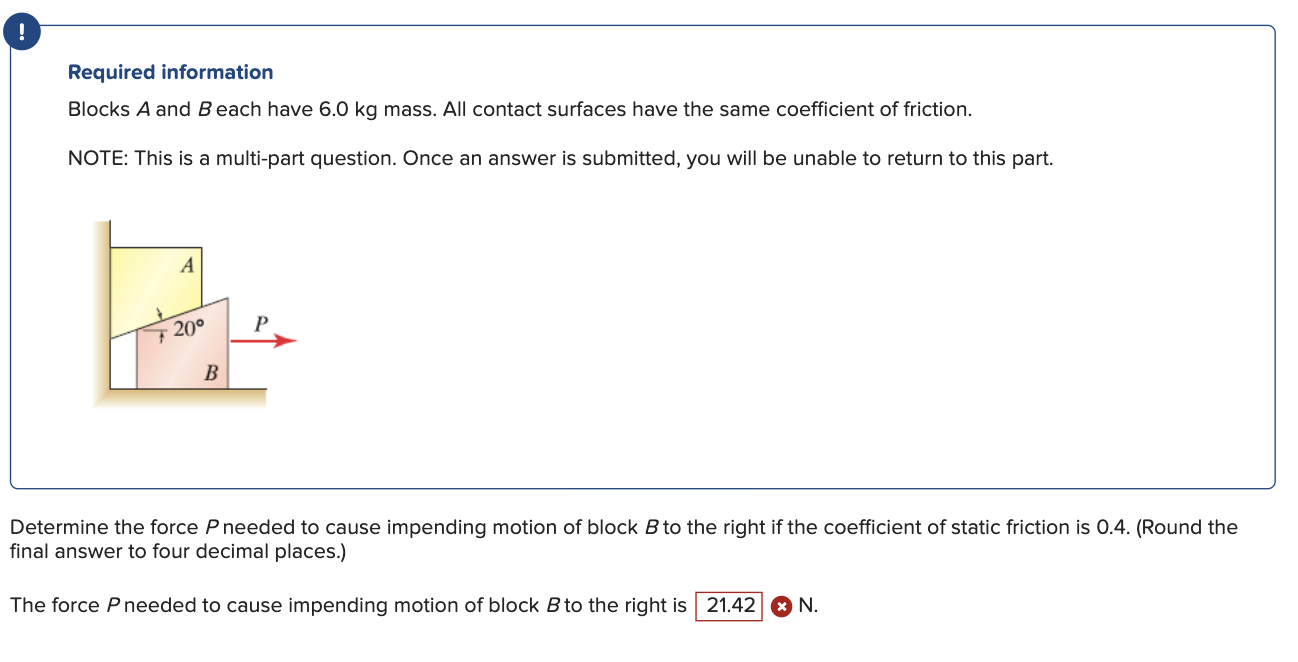 Solved Required Information Blocks A And B Each Have 6.0 Kg | Chegg.com