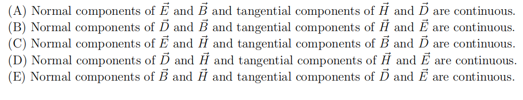 Solved The boundary conditions at the interface between two | Chegg.com