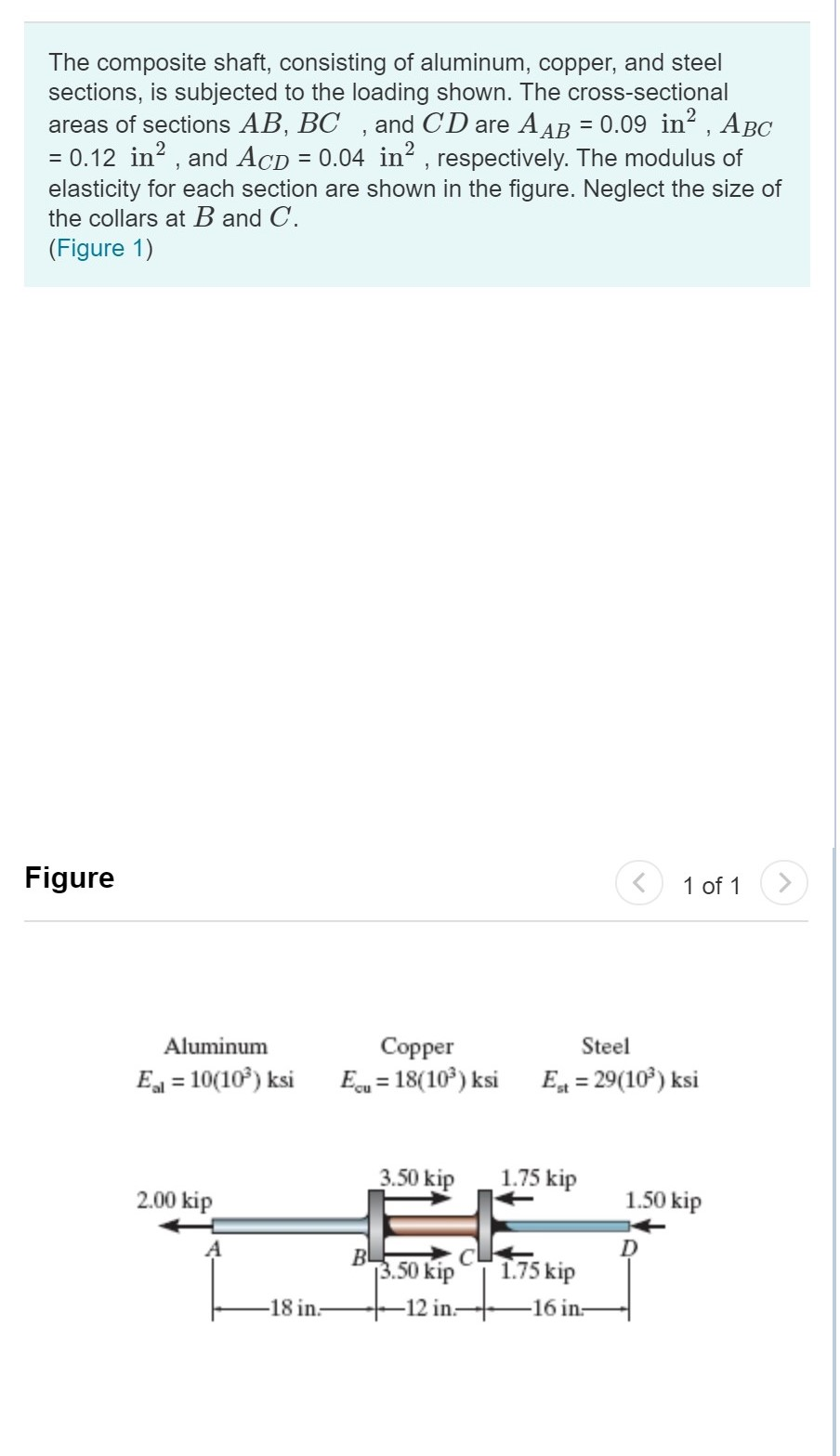 Solved Part A Determine The Normal Stress In Section AB Part | Chegg.com