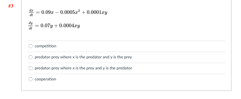 Solved Each system of differential equations is a model for | Chegg.com